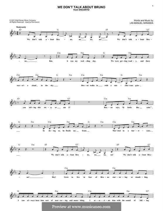 We Don't Talk About Bruno (from Encanto): para teclado by Lin-Manuel Miranda
