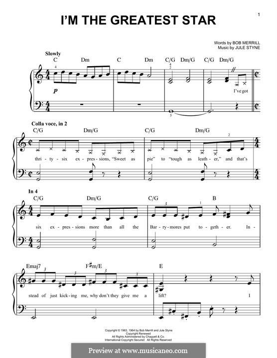 I'm The Greatest Star (from Funny Girl) Barbra Streisand por J. Styne em músicaNeo