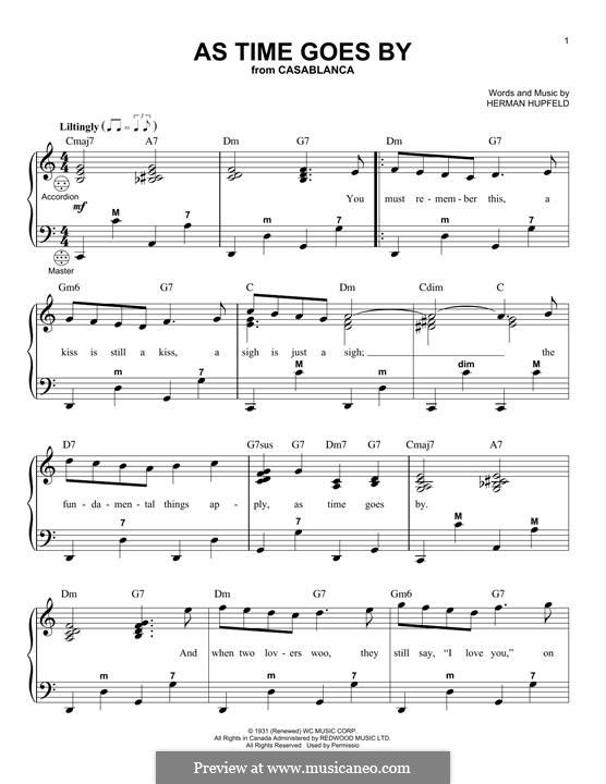 As Time Goes By: para acordeão by Herman Hupfeld
