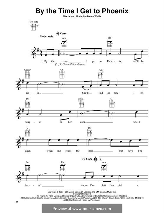 By the Time I Get to Phoenix: para ukulele by Jimmy Webb