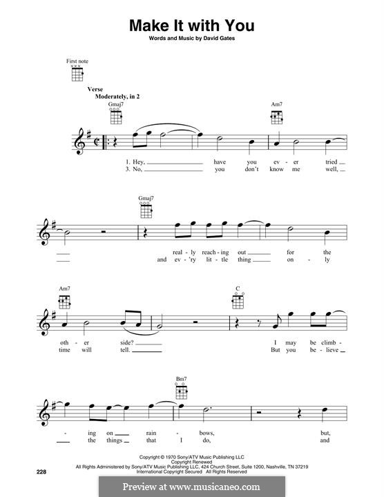 Make It with You (Bread): para ukulele by David Gates