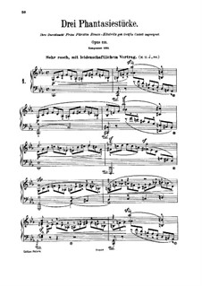 Three Fantastic Pieces, Op.111: For a single performer by Robert Schumann