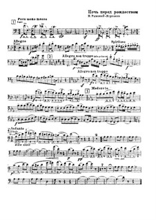 Christmas Eve. Opera: trecho de contrabaixo by Nikolai Rimsky-Korsakov