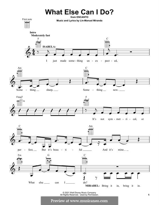 What Else Can I Do? (from Encanto): para ukulele by Lin-Manuel Miranda