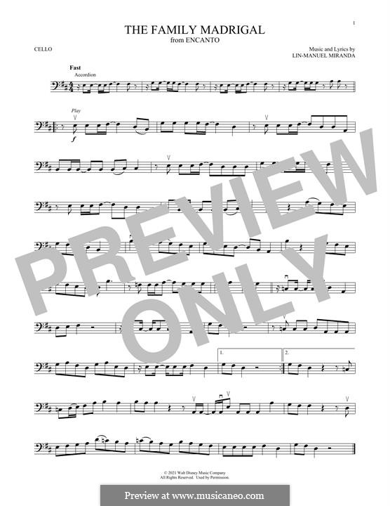 The Family Madrigal (from Encanto): para violoncelo by Lin-Manuel Miranda