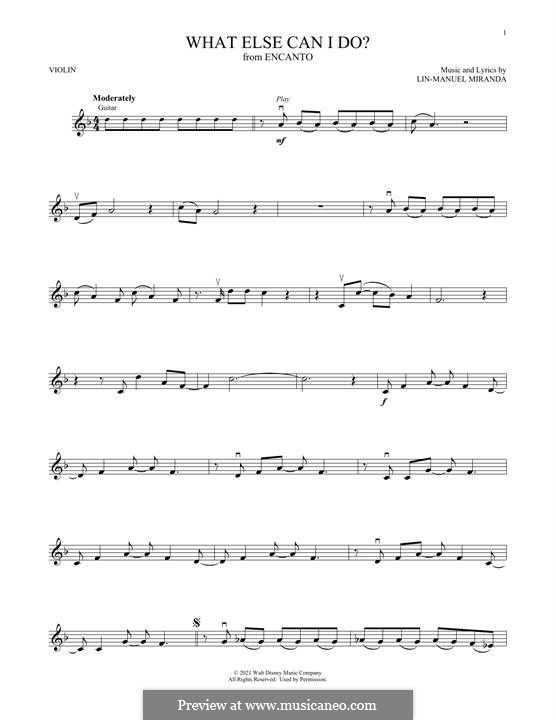 What Else Can I Do? (from Encanto): para violino by Lin-Manuel Miranda