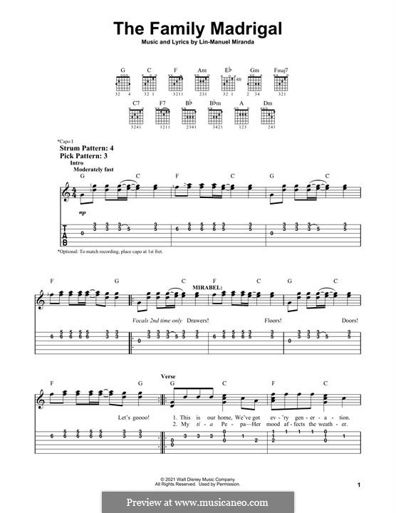 The Family Madrigal (from Encanto): Para guitarra com guia by Lin-Manuel Miranda