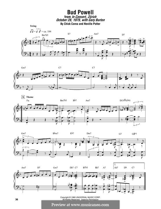 Bud Powell: Para Piano by Chick Corea