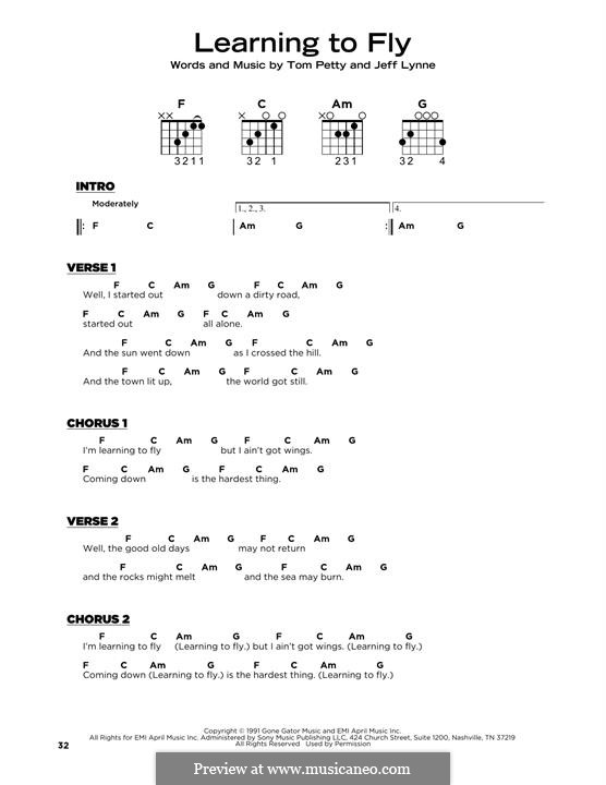 Learning to Fly (Tom Petty And The Heartbreakers): Para Guitarra by Jeff Lynne