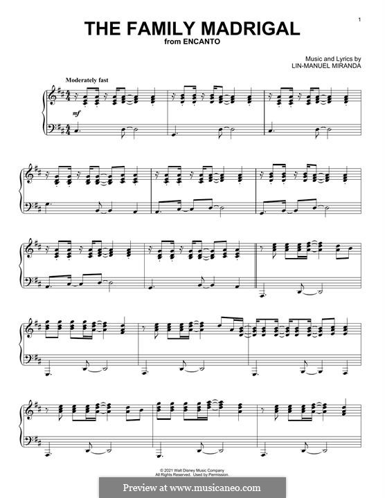The Family Madrigal (from Encanto): Para Piano by Lin-Manuel Miranda