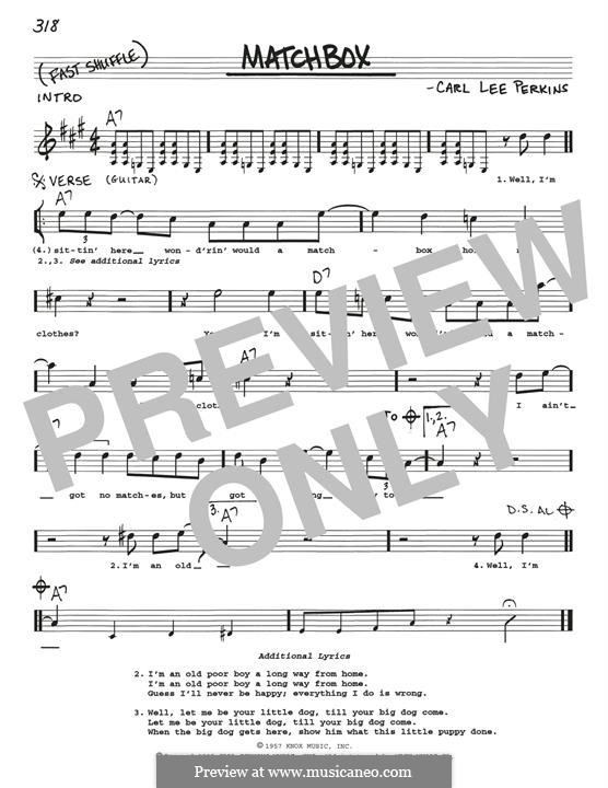 Matchbox (The Beatles): melodia by Carl Lee Perkins