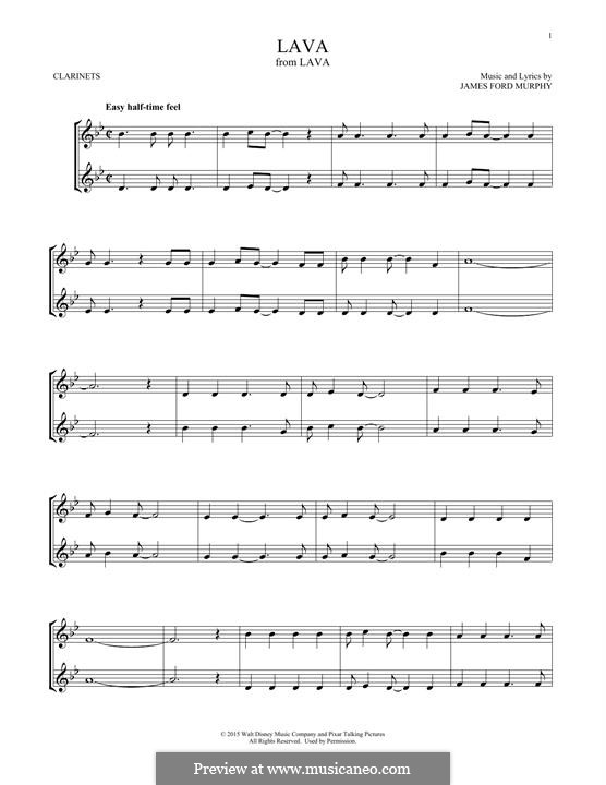 Lava (from Lava): para duas clarinetas by James Murphy