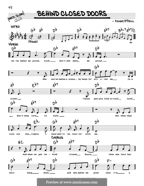 Behind Closed Doors (Charlie Rich): melodia by Kenny O'Dell