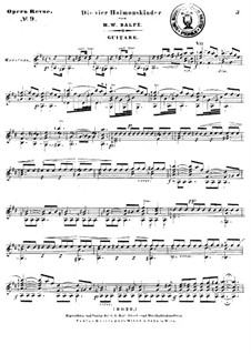 Les quatre fils Aymon. Selected Melodies: Les quatre fils Aymon. Selected Melodies by Michael William Balfe