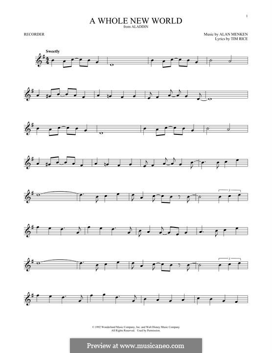 Instrument version: para gravar by Alan Menken