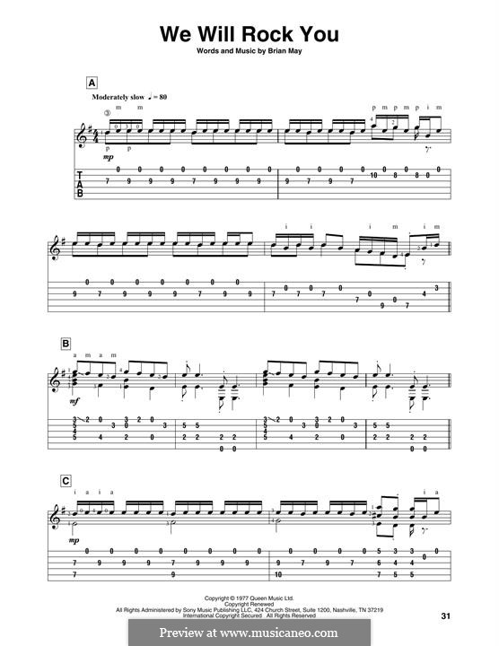 We Will Rock You (Queen): Para guitarra com guia by Brian May