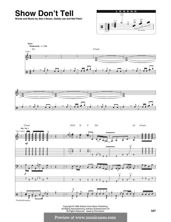 Show Don't Tell (Rush): Transcribed Score by Alex Lifeson, Geddy Lee