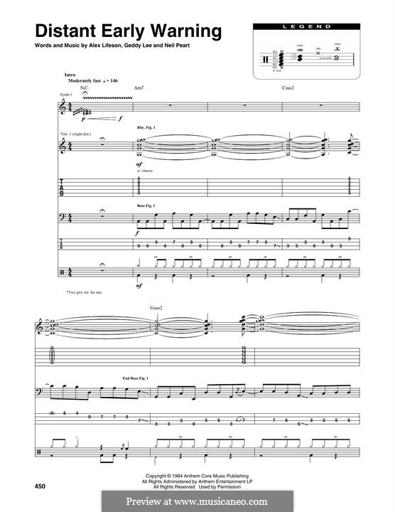 Distant Early Warning (Rush): Transcribed Score by Alex Lifeson