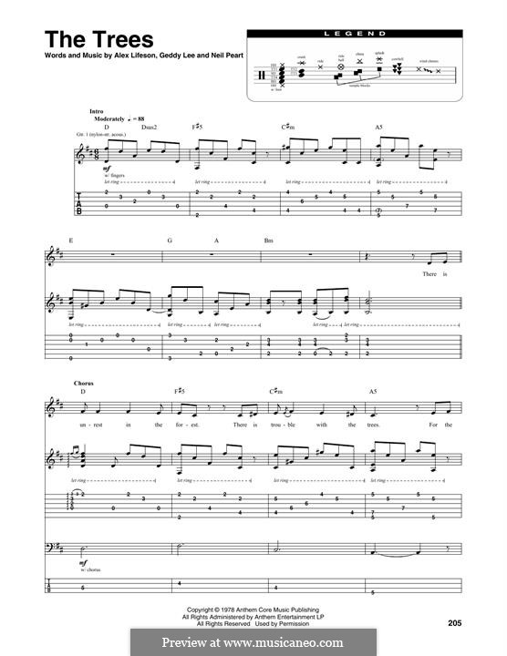 The Trees (Rush): Transcribed Score by Alex Lifeson, Geddy Lee