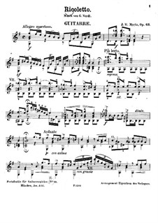 Transcription on Theme from 'Rigoletto' by Verdi, Op.63: Transcription on Theme from 'Rigoletto' by Verdi by Johann Kaspar Mertz