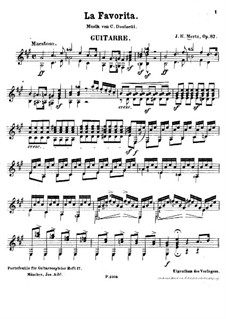 Transcription on Theme from 'La Favorita' by Donizetti, Op.87: Transcription on Theme from 'La Favorita' by Donizetti by Johann Kaspar Mertz