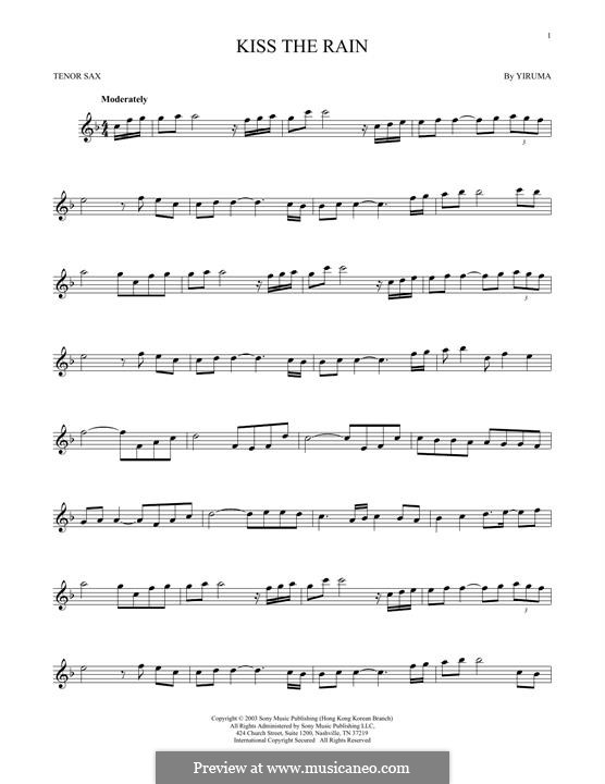 Kiss the Rain: para saxofone tenor by Yiruma