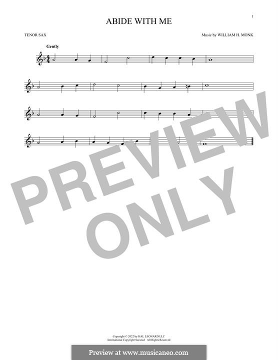 Abide with Me: para saxofone tenor by William Henry Monk