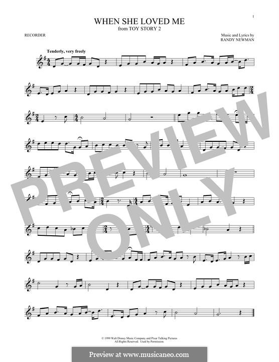 When She Loved Me (from Toy Story 2): para gravar by Randy Newman