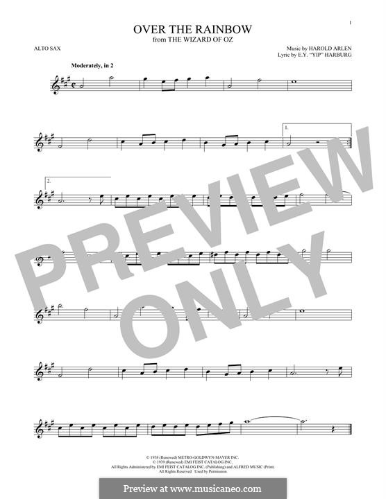 Instrumental version: para Saxofone Alto by Harold Arlen