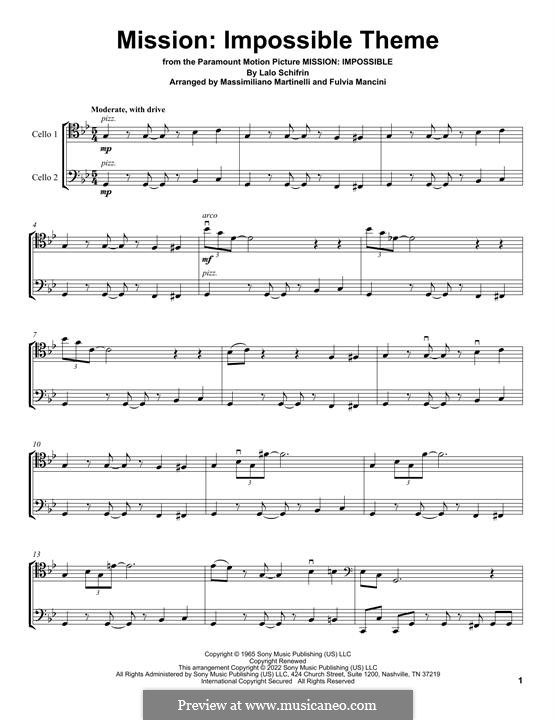 Mission: Impossible Theme: For two cellos (Mr & Mrs Cello) by Lalo Schifrin