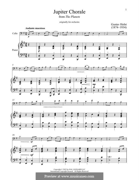 Jupiter: para Violoncelo e piano by Gustav Holst