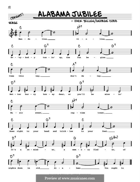 Alabama Jubilee: melodia by George L. Cobb