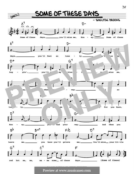 Some of These Days: melodia by Shelton Brooks