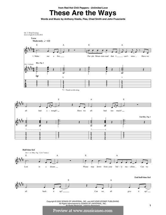 These Are The Ways (Red Hot Chili Peppers): Para guitarra com guia by Flea, Anthony Kiedis, Chad Smith, John Frusciante