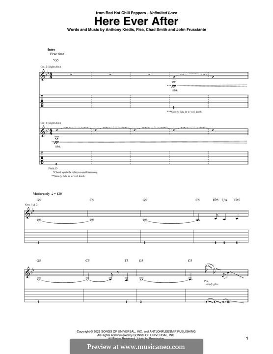 Here Ever After (Red Hot Chili Peppers): Para guitarra com guia by Flea, Anthony Kiedis, Chad Smith, John Frusciante