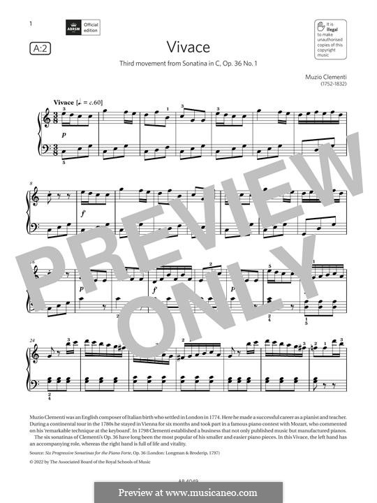 Sonatina No.1: movimento III by Muzio Clementi