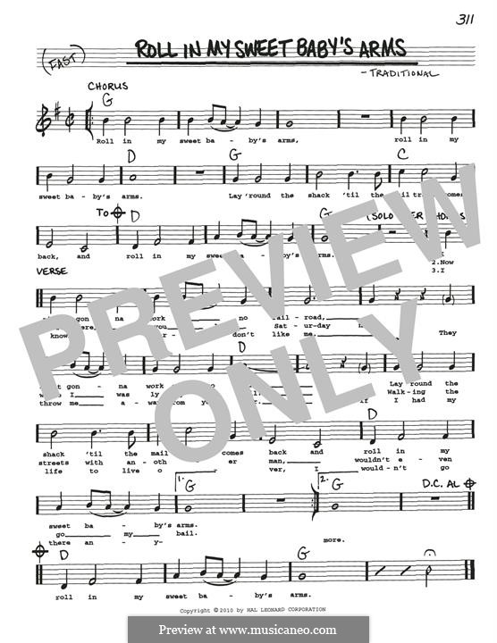 Roll in My Sweet Baby's Arms: melodia by folklore