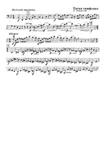 Symphony No.5 in B Flat Major, Op.55: parte para contrabaixo(Fragmento) by Alexander Glazunov