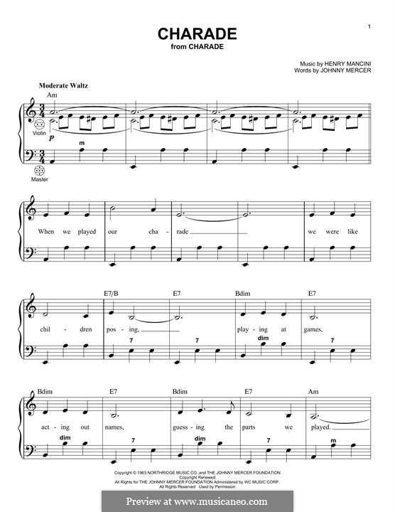 Charade: para acordeão by Henry Mancini