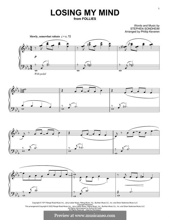 Losing My Mind: Para Piano by Stephen Sondheim