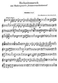 Wedding March: Trumpets in C parts by Felix Mendelssohn-Bartholdy
