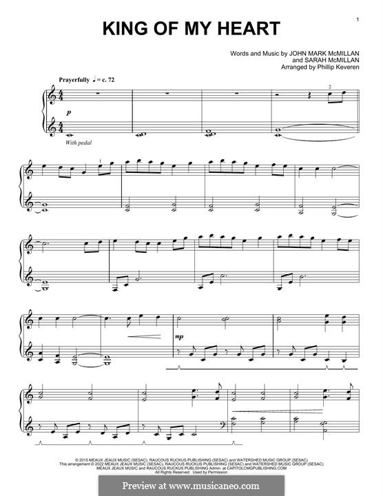 King of My Heart: Para Piano by Sarah McMillan, John Mark McMillan