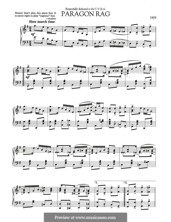 Paragon Rag: Para Piano by Scott Joplin