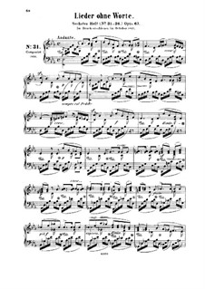 Songs without Words, Op.67: set completo by Felix Mendelssohn-Bartholdy