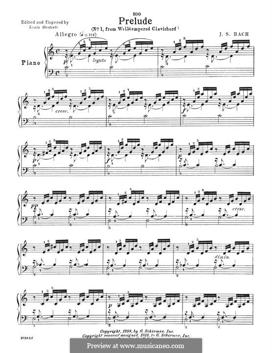 Prelude and Fugue No.1 in C Major, BWV 846: Prelude by Johann Sebastian Bach