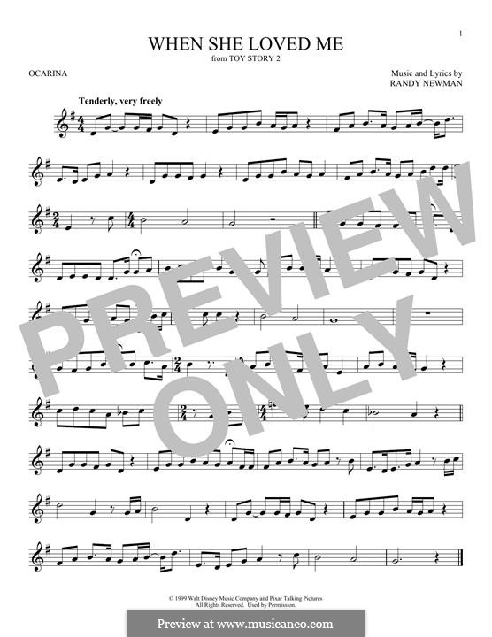 When She Loved Me (from Toy Story 2): para flauta by Randy Newman