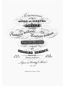 Reminiscenses de l'Opéra 'Guido et Ginevra' de Halevy, Op.516 No.1: Reminiscenses de l'Opéra 'Guido et Ginevra' de Halevy by Carl Czerny