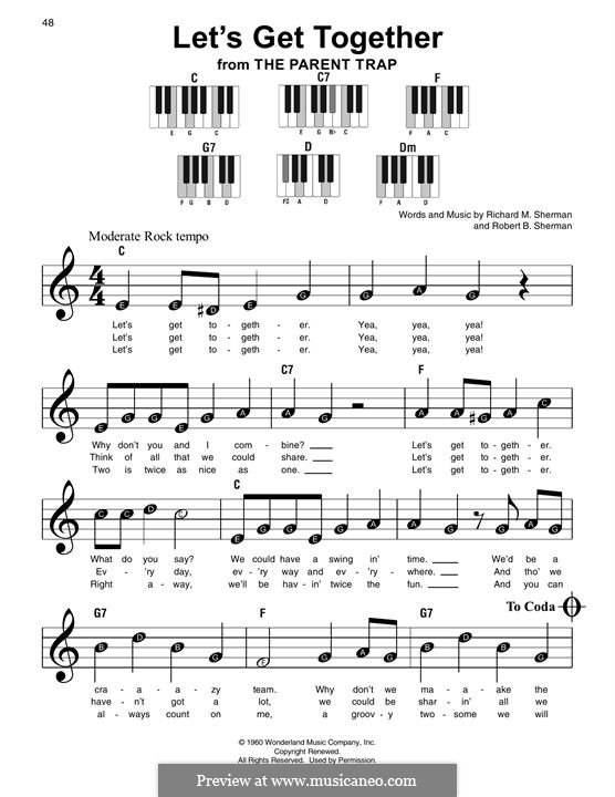 Let's Get Together: Para Piano by Richard M. Sherman, Robert B. Sherman