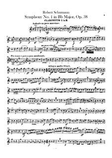 Symphony No.1 in B Flat Major 'Spring', Op.38: parte clarinetas by Robert Schumann