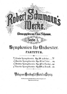 Symphony No.1 in B Flat Major 'Spring', Op.38: movimento I by Robert Schumann